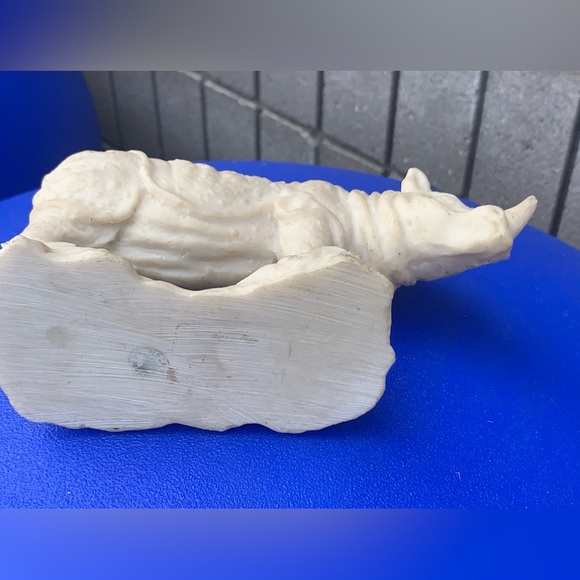 Mid Century Vtg Rhinoceros Hand Sculpted Figurine Hecho En Mexico Rhino - Picture 11 of 16